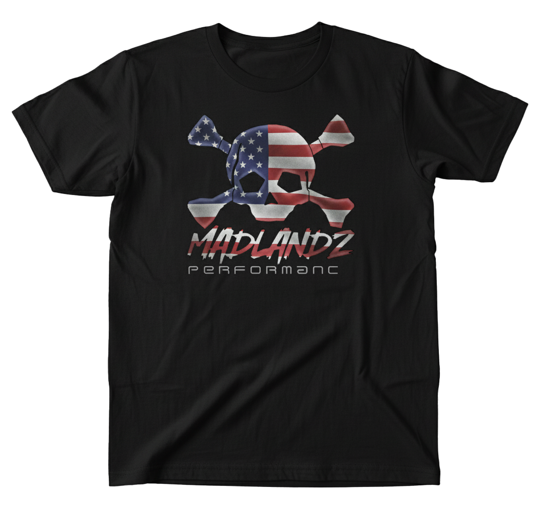 Madlandz Performance American Flag Skull Tee