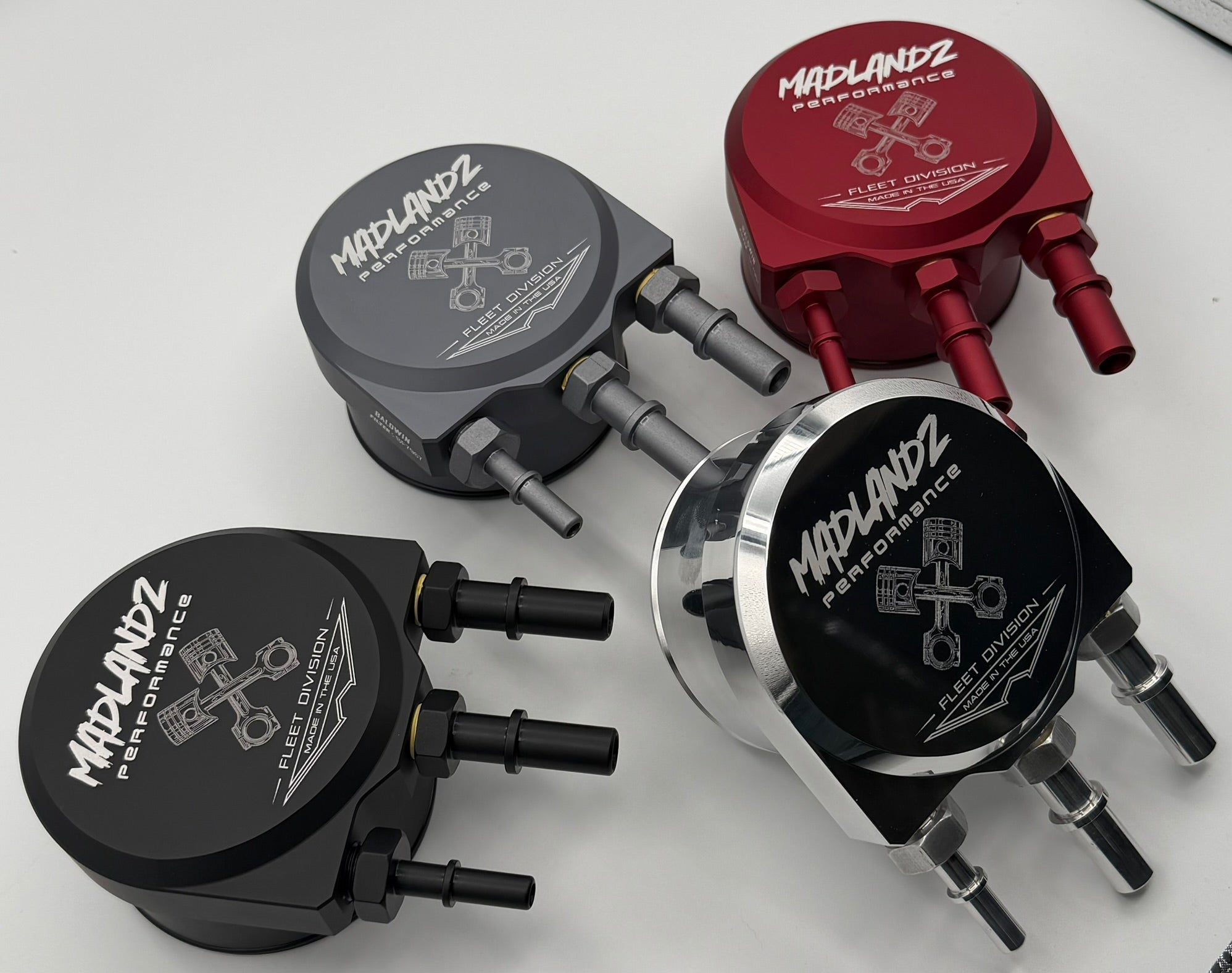 Madlandz Performance Fuel Filter Conversion Kit for 2011-2026 Ford PowerStroke 6.7L *Piston X logo*