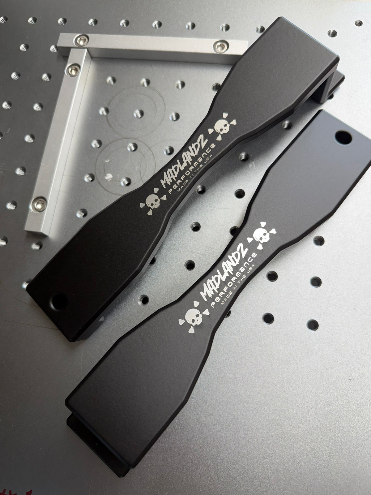 Madlandz Performance Battery Hold Downs (Pair) *CUSTOM LOGO* Ford 6.7L Power stroke (2011+)
