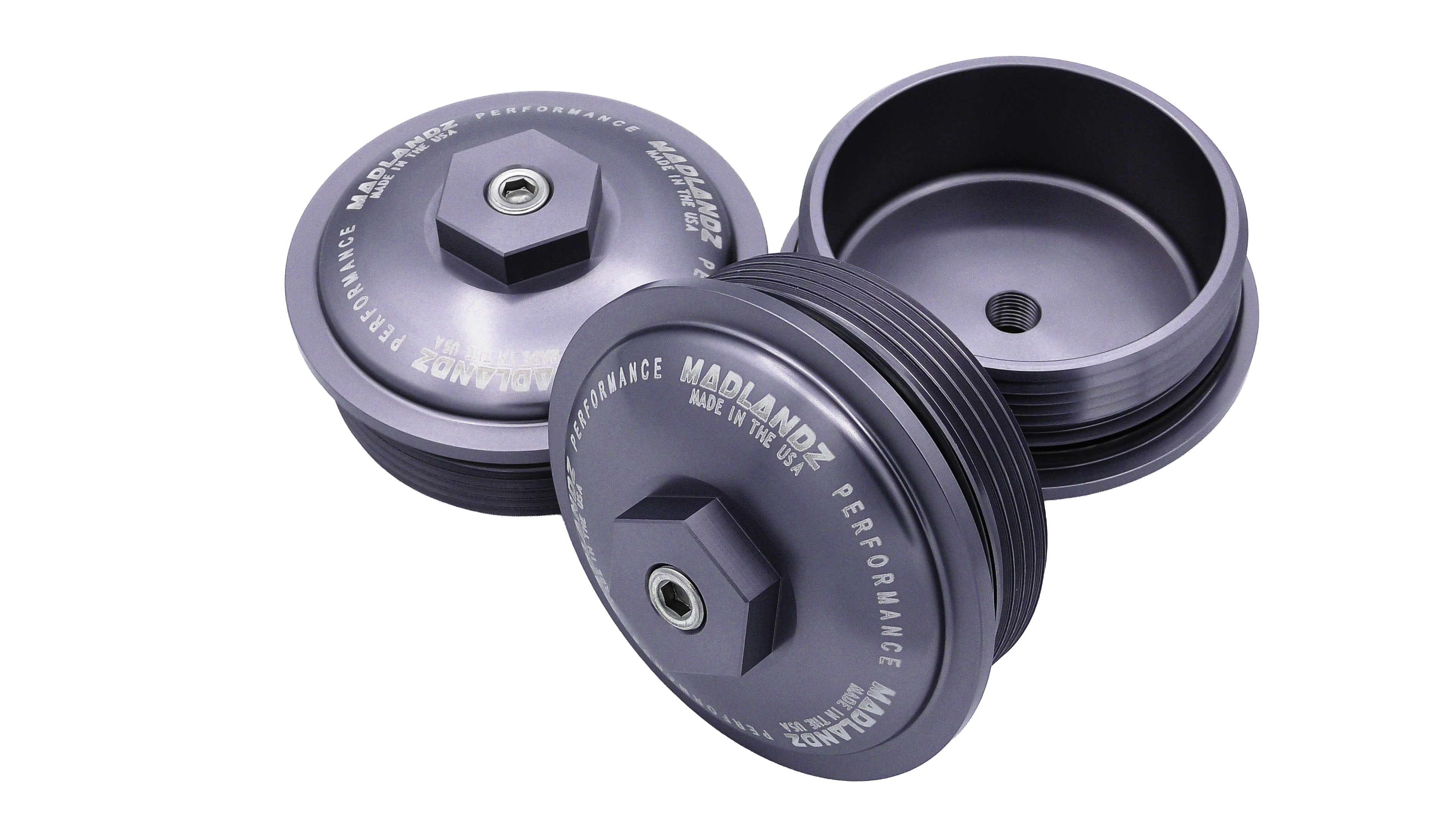 **BUNDLE** 2003–2007 Ford 6.0L Powerstroke Oil & Fuel Filter Cap by Madlandz Performance