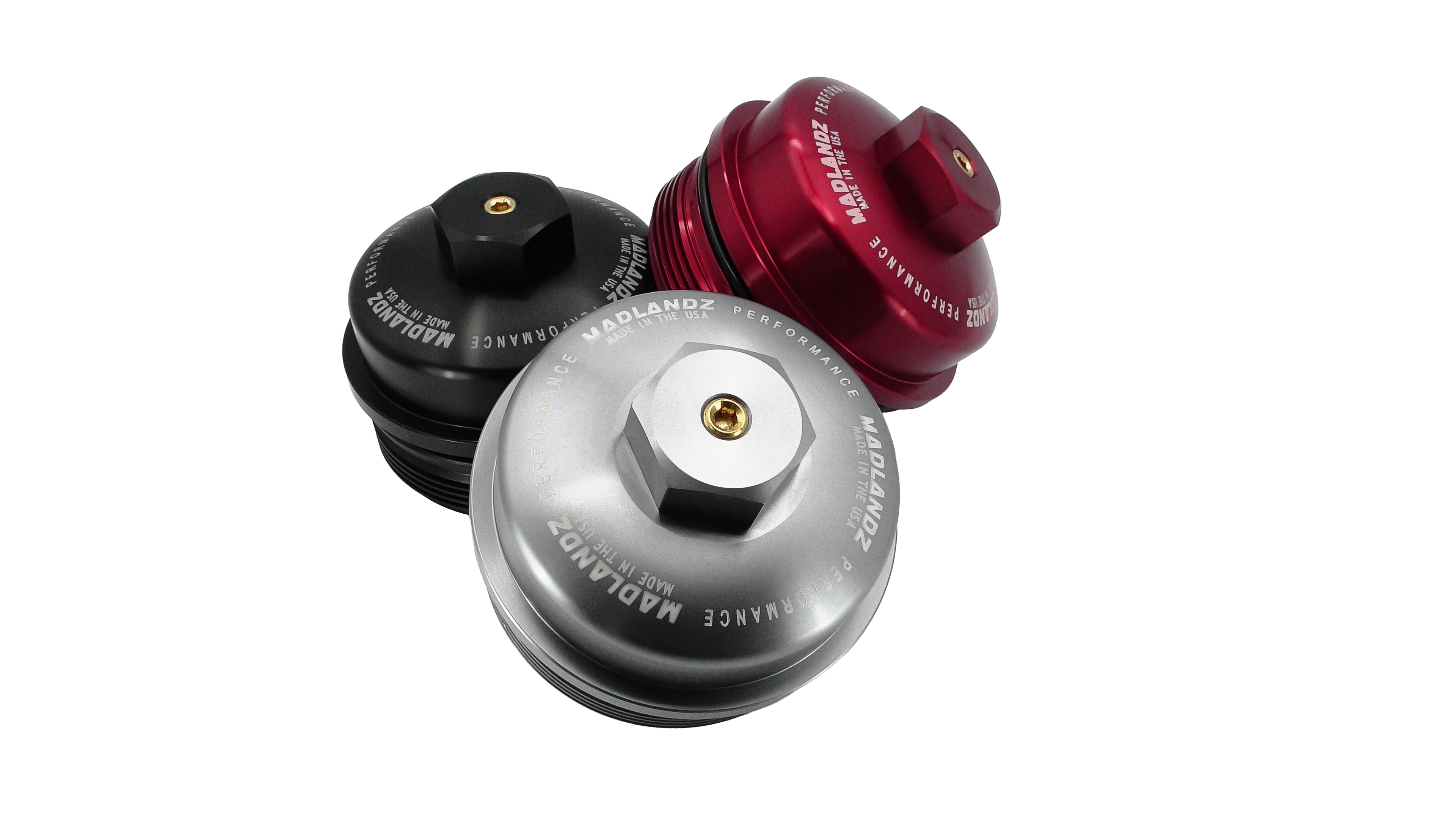 **BUNDLE** 2003–2007 Ford 6.0L Powerstroke Oil & Fuel Filter Cap by Madlandz Performance